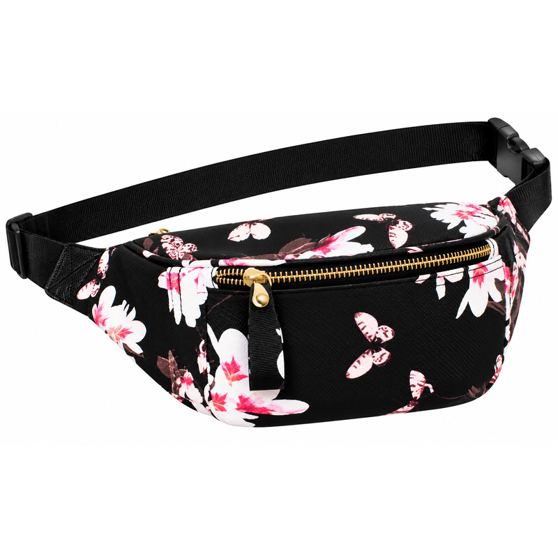 JBBB20 Black Flower Bumbag (New) (image for) JBBB20 Black Flower Bumbag (New)